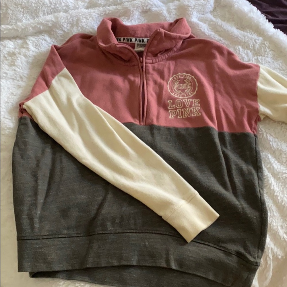 PINK quarter zip pullover sweatshirt